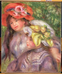 Heads of Two Girls with Hats, c.1910